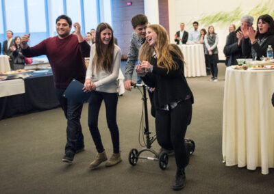 Student creators of the Companion App celebrate upon being announced the winners of the 2015 Michigan Business Challenge. Companion is a peer-to-peer safety network that allows people to stay safe by keeping in touch with others while walking from one place to another.